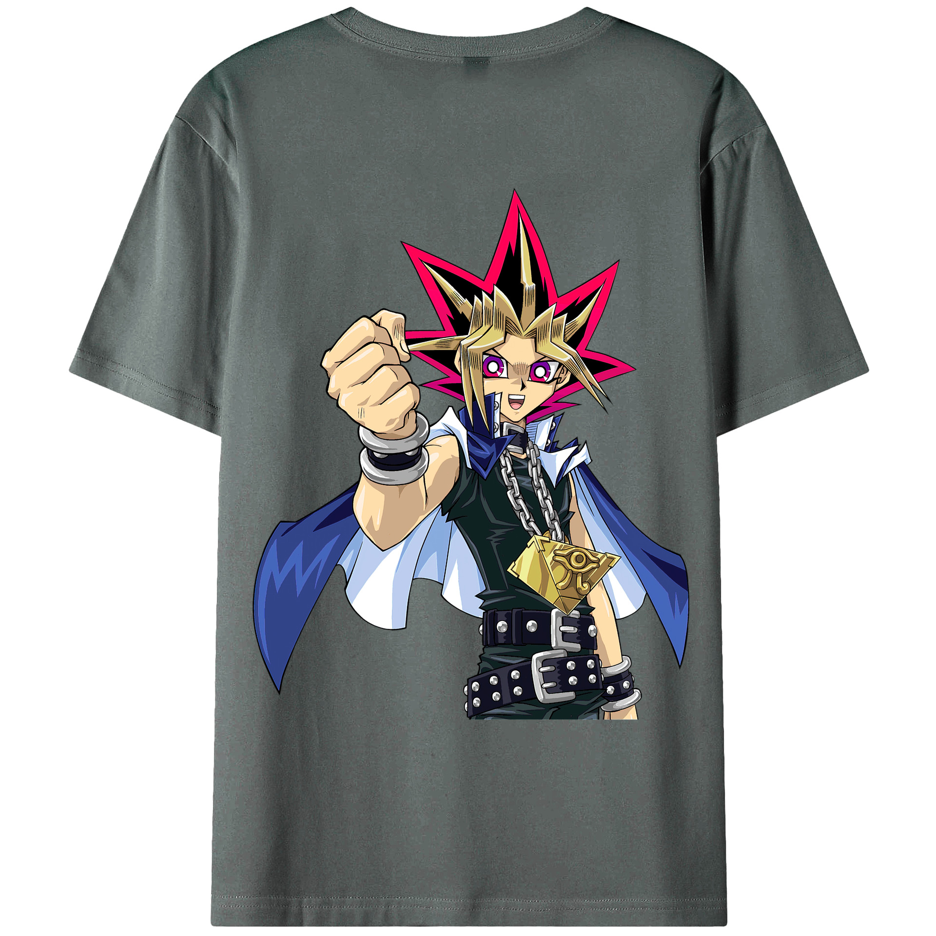 （画像用） 遊☆戯☆王 Yu-Gi-Oh! 綿100％ メンズ半袖Tシャツ（バックプリント） 通気性